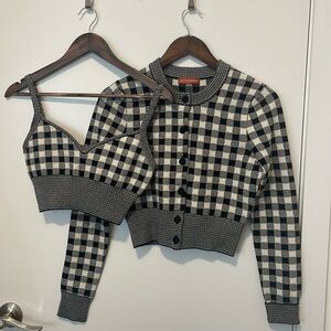 Altuzarra Cropped Houndstooth Twin Set